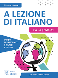 Kleurrijk A lezione di italiano B1 boek voorkant pre-A1 niveau