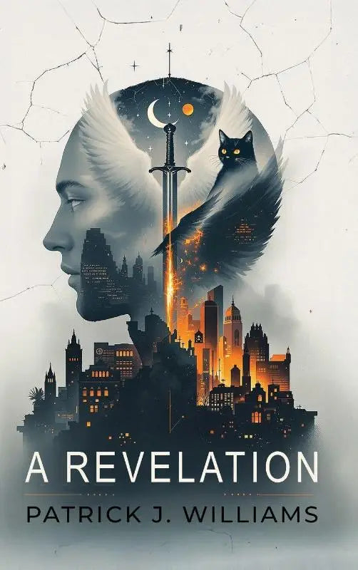 De boekcover van a revelation door patrick j toont een moderne, minimalistische stijl met zwarte en witte kleuren