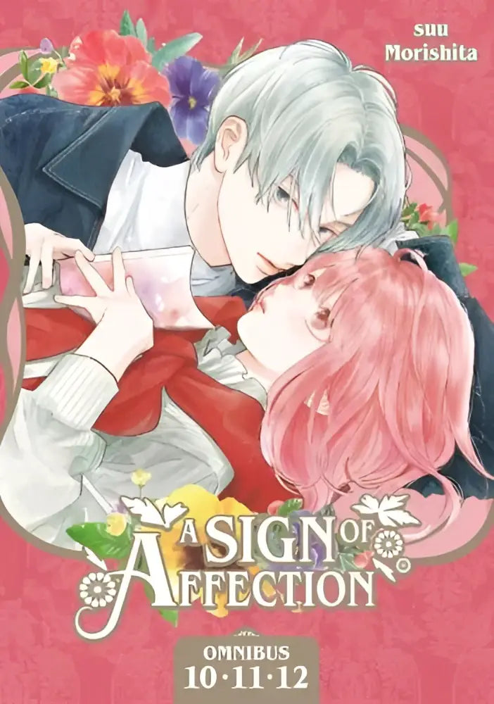 De cover van affection omnibus volume 4 toont een manga-illustratie met twee personages met zilver en roze haar