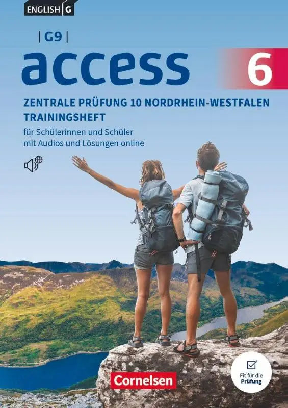 Blauw-wit trainingsheft mit audios access band voor g9 leerlingen in nordrhein-westfalen voor zentrale prüfung 10