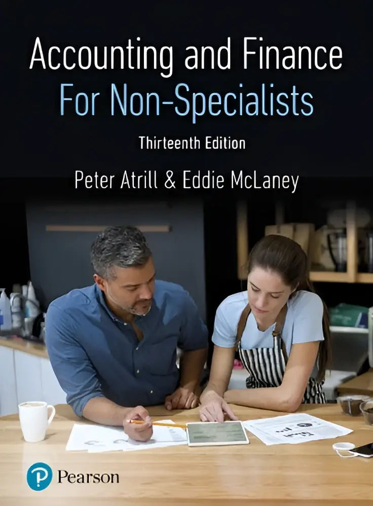 De cover van het boek accounting and finance for non-specialists dertiende editie door peter atrill en eddie mclaney
