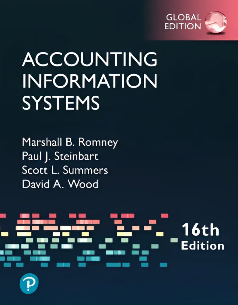 Donkerblauwe hardcover van accounting information systems 16e editie door marshall b voor wereldwijde uitgave