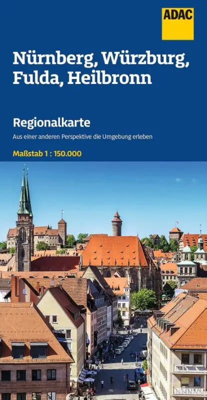 ADAC Regionalkarte 12 Nürnberg, Würzburg, Fulda, Heilbronn 1:150.000 - Straßenkarte und Autokarte