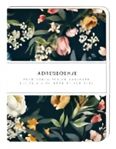 Floral patroon adresboekje midnight garden met donkergroene en roomkleurige pagina’s en botanische illustraties