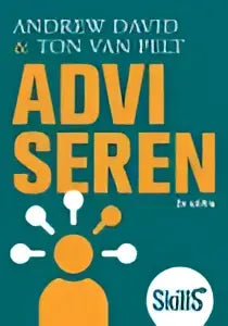 De voorkant van het boek Adviseren toont de titel advi seren in zwarte letters op een witte achtergrond voor vaardigheden hoger onderwijs