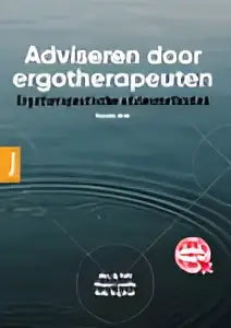 Sign met adviseren door ergotherapeuten in zwarte letters op witte achtergrond met twee roze iconen voor hoger onderwijs van anke heijsman en minjou lemette