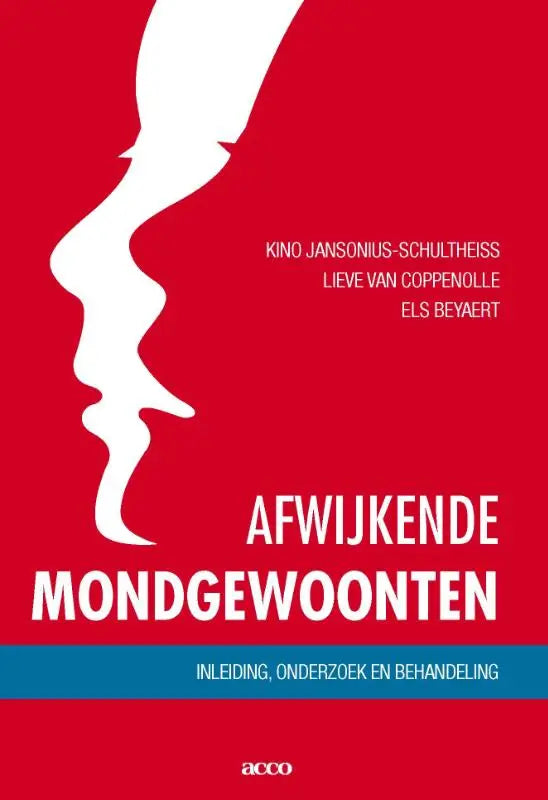 Rood boekcover met witte silhouetten van twee gezichten en titel afwijkende mondgewoonten acco uitgeverij