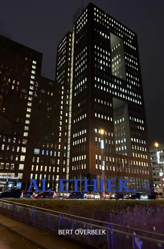 Modern kantoorgebouw met donkere gevel en verlichte ramen bij nacht passend bij een andere moderne jizz-jazz producttitel