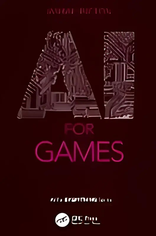 De boekhoes van ai for games heeft een gedurfd, modern ontwerp met roze en witte letters op een diep wijnrode achtergrond