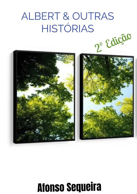 Black-framed canvas prints van andere verhalen tonen weelderige groene boomkruinen tegen een heldere lucht voor jonge lezers