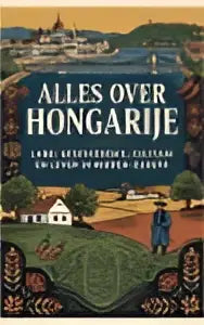 The book cover features the title alles over hongarije with vibrant illustrations of Hungarian landscapes and architecture
