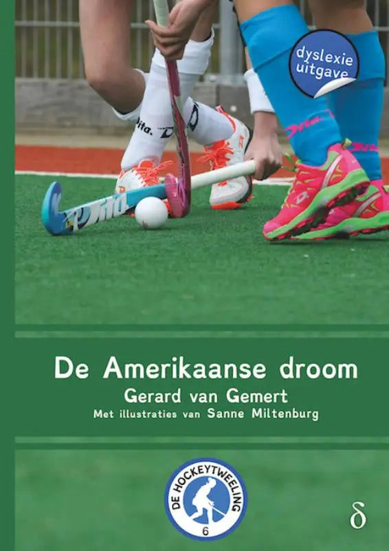 Vibrante roze en neon groene atletiekschoenen met witte zolen voor veldhockey in amerikaanse droom hockey-tweeling deel 6