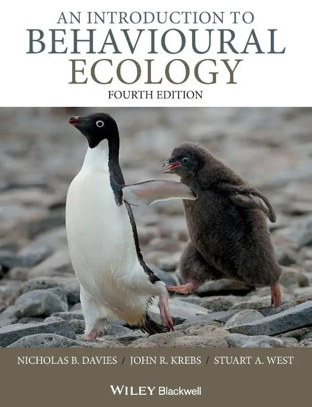 De omslag van an introduction to behavioural ecology vierde editie door nicholas b over hoe dierlijke samenlevingen functioneren