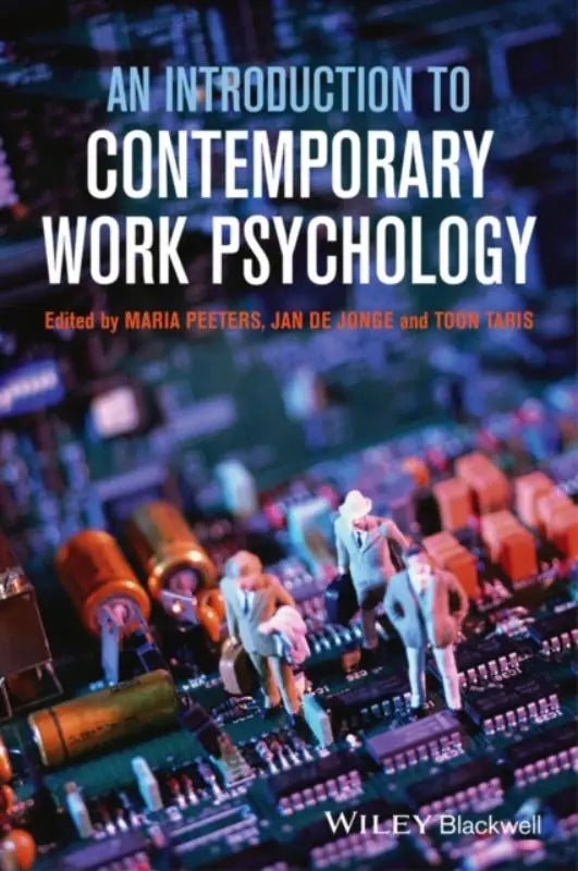 De boekcover van an introduction to contemporary work psychology toont de titel in wit en blauw met redactie door peeters, jonge en taris
