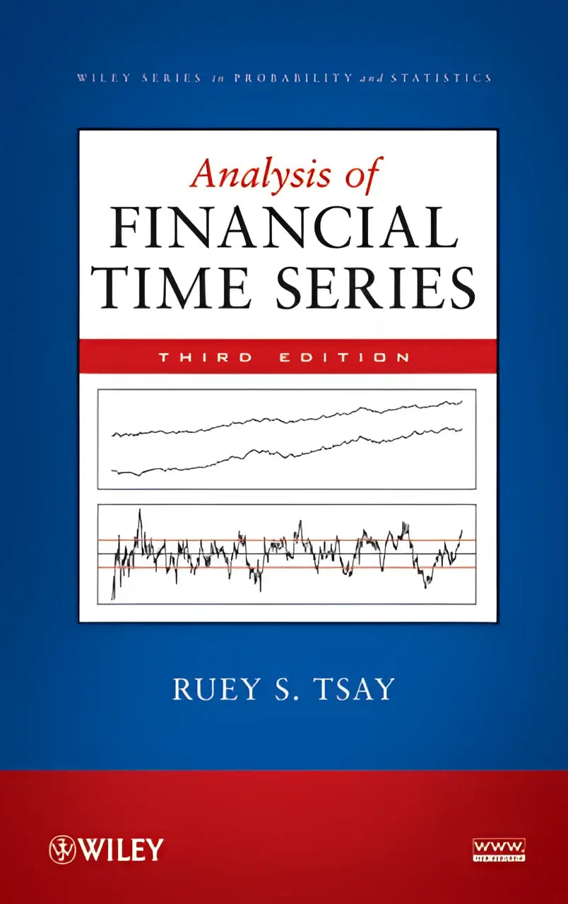 Blue and red hardcover book analysis of financial time series third edition by ruey s for financial time analysis
