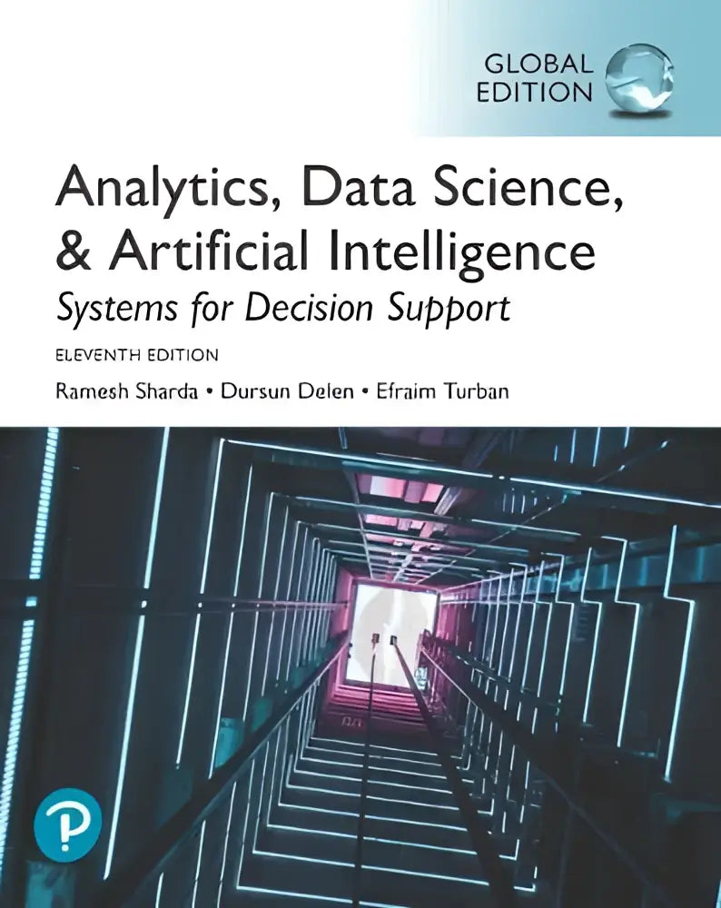 De boekcover van analytics data science en artificial intelligence systemen voor decision support door sharda delen en turban