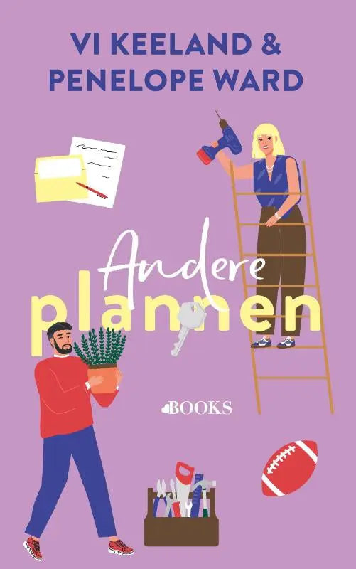 De boekomslag van andere plannen door penelope ward en vi keeland toont een levendige paarse achtergrond met gele en witte titeltekst