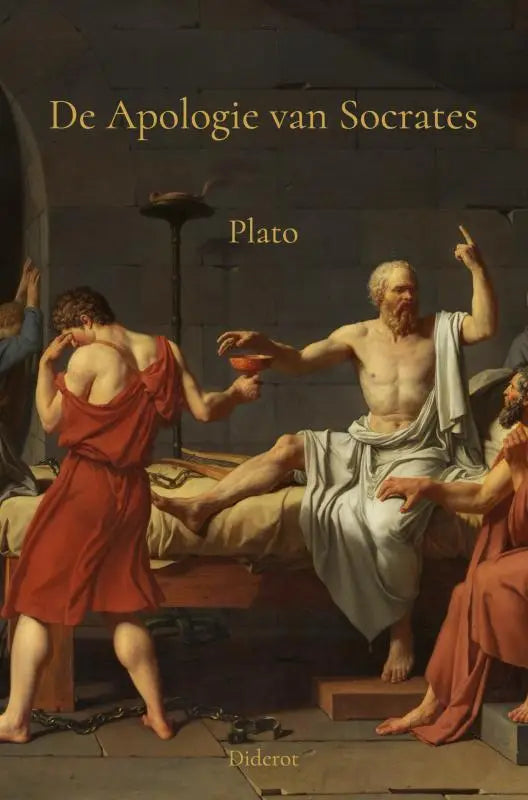 De apologie van socrates door plato cover van een boek uitgegeven door diderot met een donkerrode achtergrond