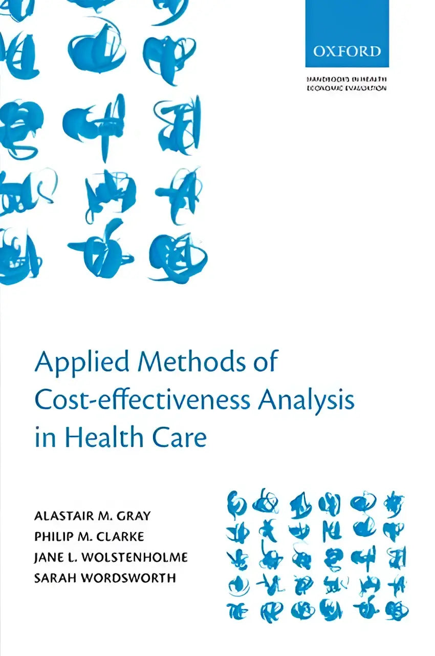 Blauw abstract patroon boekcover van applied methods of cost effectiveness analysis in health care door oxford university press voor health economics en public health