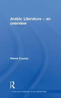 Blauw boek met golvend ontwerp en titel arabic literature an overview van perry c voor beginners in arabische literatuur