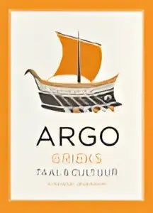 Logo van argo greek taa & coa tour met gestileerde zwarte zeilboot op off-white achtergrond voor adriaan kegel