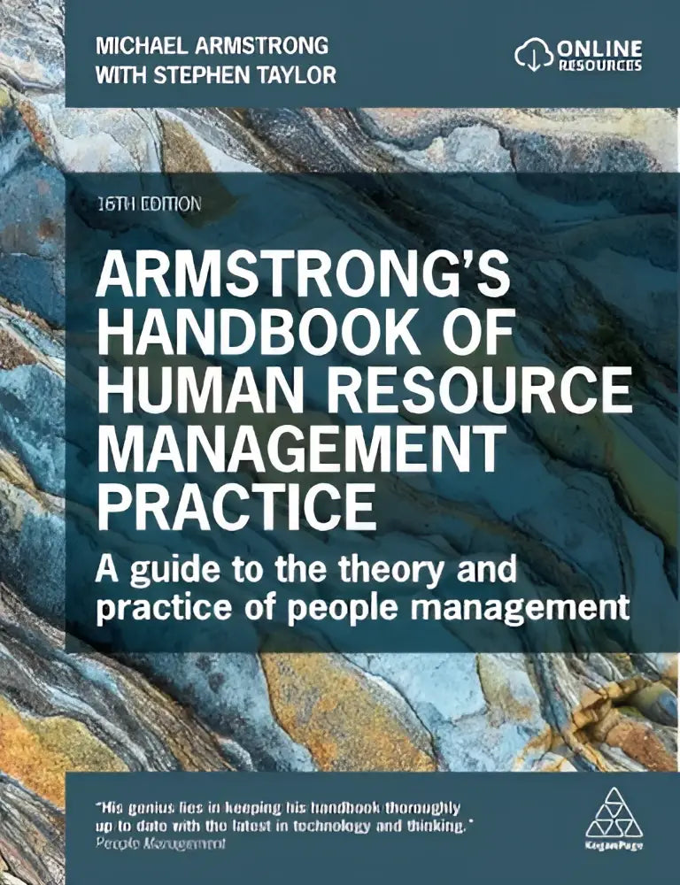 De 16e editie van armstrongs handbook of human resource management practice heeft een blauw en goud steenharde omslag met witte tekst