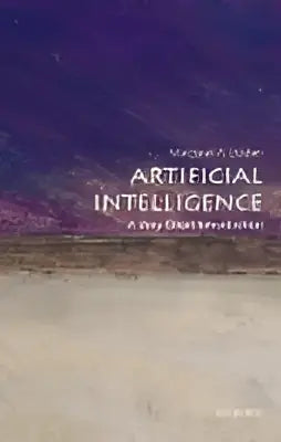 De omslag van het boek artificial intelligence a beginners guide met een moderne typografie op een paarsroze verloop achtergrond