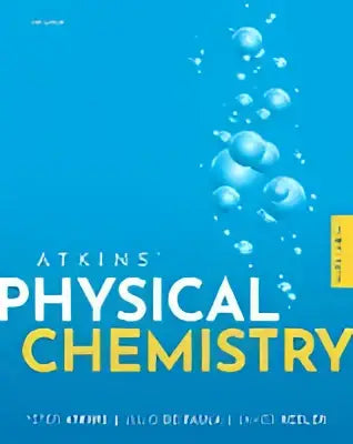 Omslag Atkins Fysieke Scheikunde 12e herziene editie, blauw met wit en geel
