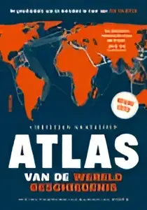 Atlas van de wereldgeschiedenis met historische kaarten in oranje en blauw en zwarte tekst door christian grataloup park uitgevers