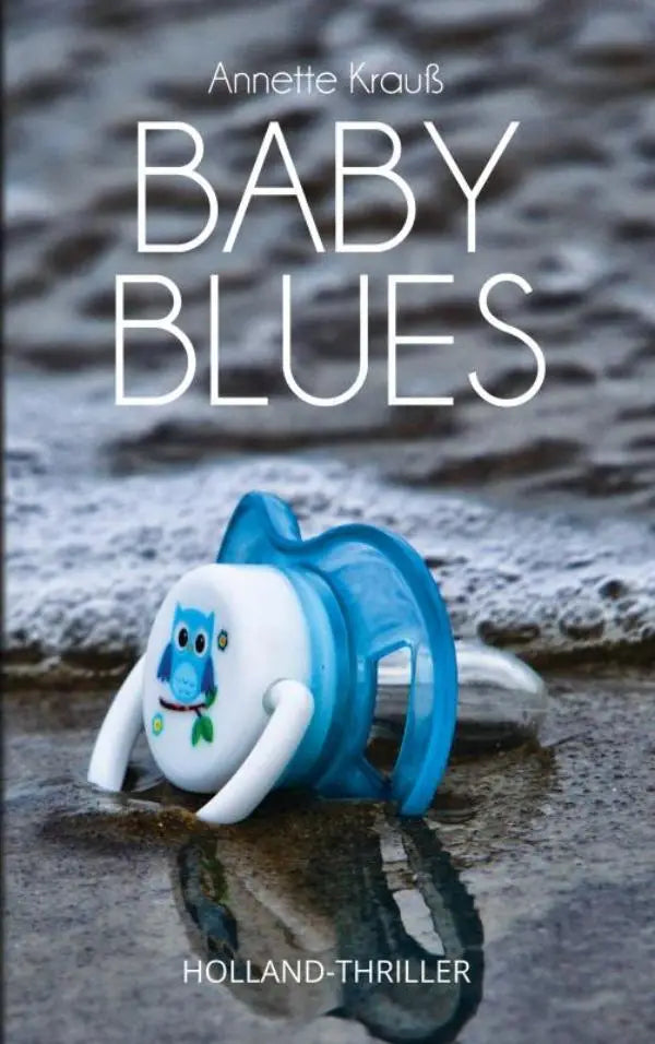 Baby blues blauwe en witte fopspeen met cartoon uil gezicht ontwerp voor baby’s gebruik