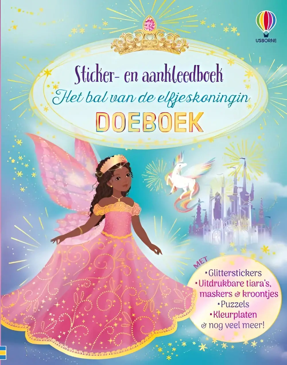 Roze prinsessenjurk met gouden afwerking en fijne kant uit het elfjeskoningin doeboek van emily bone nederlandstalig paperback kinderboek