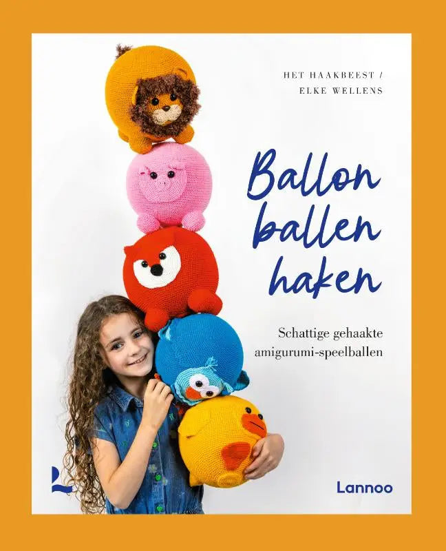 De boekcover toont een stapel schattige gehaakte ballonballen haken amigurumi in felle kleuren voor hobby’s algemeen