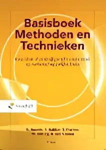 Boek basisboek methoden en technieken met oranje kaft en zwarte tekst inclusief auteurs- en uitgeversinformatie