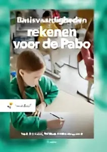 Groene en witte promotionele poster voor bouwverzekeringen van basisvaardigheden rekenen voor de pabo van sieb kemme en willem uittenbogaard