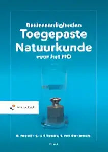 De basisvaardigheden toegepaste natuurkunde logo met tagline meer dan 100 op een blauwe achtergrond