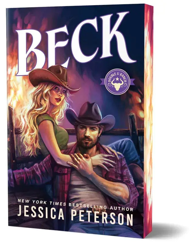 De boekcover van beck deluxe edition door jessica peterson toont een man en vrouw in cowboyhoeden tegen een vurige achtergrond