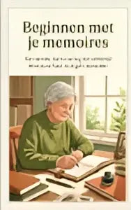Een groen boek getiteld beginnen met je memoires voor het schrijven van een voltooid levensverhaal in eigen woorden