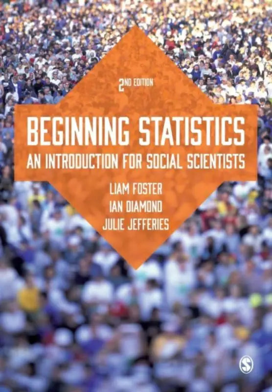 Oranje diamantvormige kaft van de tweede editie van beginning statistics een introduction for social scientists gericht op sociale wetenschappers
