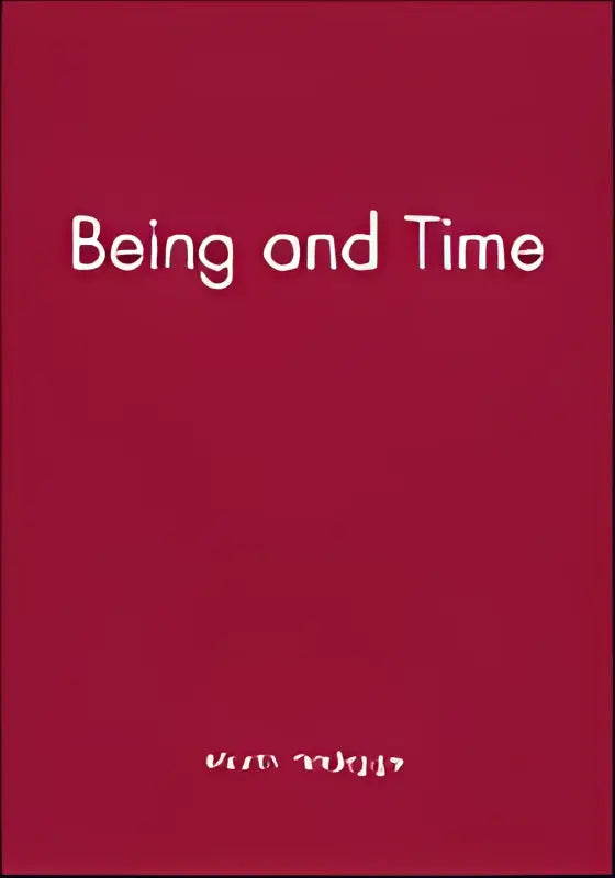 Rode boek sein und zeit met witte tekst zijn en tijd door heidegger voor filosofische studie