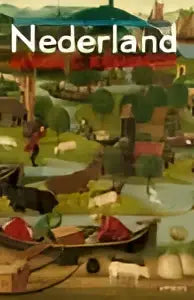 Een beknopte geschiedenis van nederland met kleurrijke glanzende keramische figuren ter illustratie van europese geschiedenis