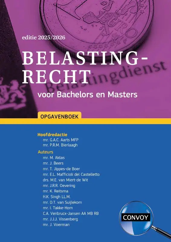 Paars en blauw studieboek belastingrecht voor bachelors en masters editie 2025 2026 uitgegeven door convoy uitgevers fiscaal recht