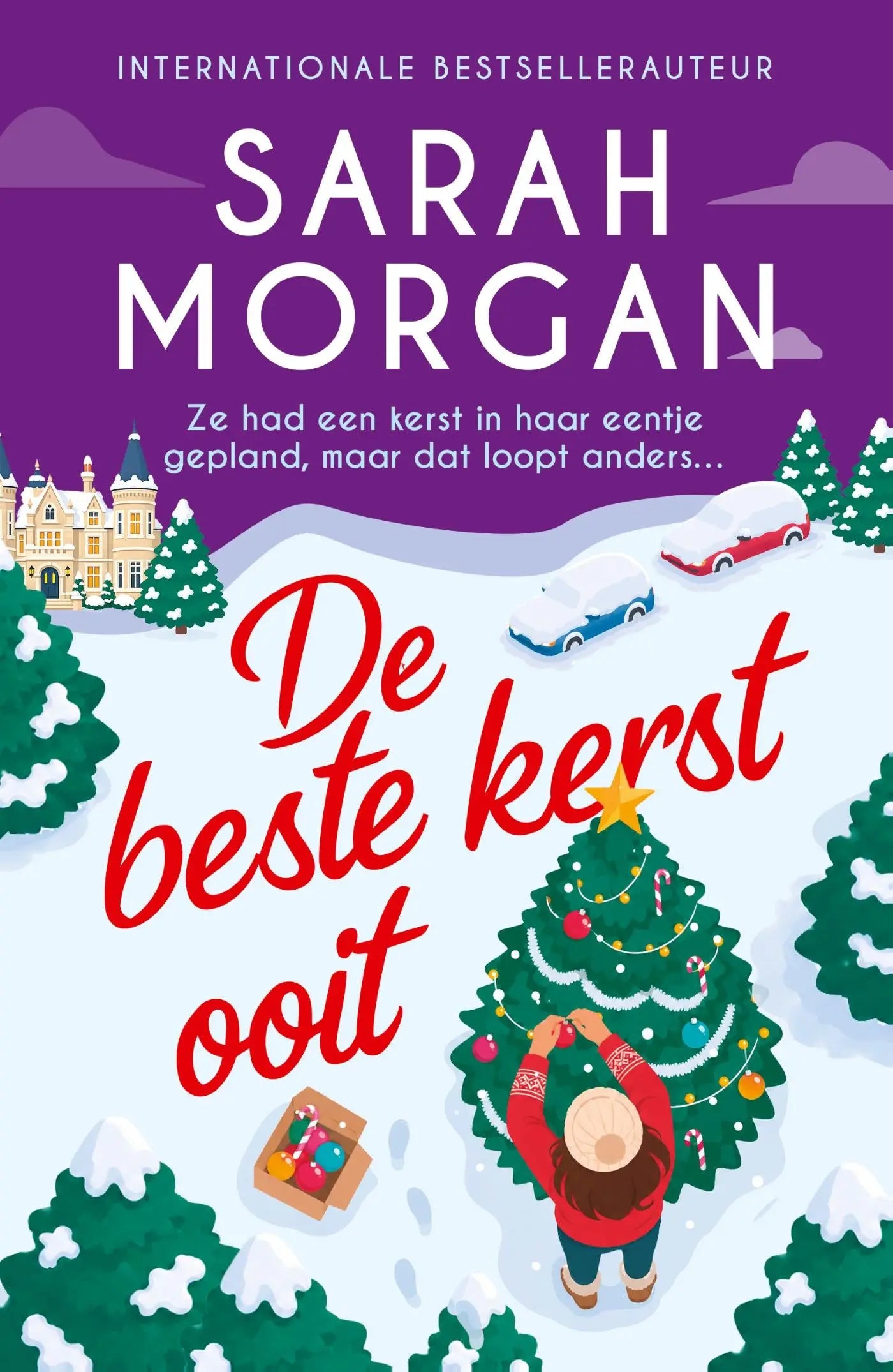 Een feestelijke kerstboom met kleurrijke versieringen en gouden ster voor de beste kerst ooit