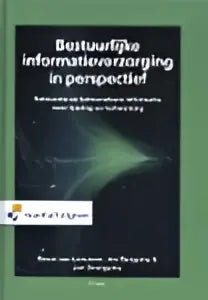 De boekcover van bestuurlijke informatieverzorging in perspectief toont een witte tekst op een donkergroene achtergrond