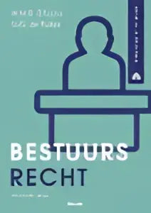 Minimalistische boekomslag van bestuursrecht met titel in hoofdletters onderaan van koninklijke boom uitgevers