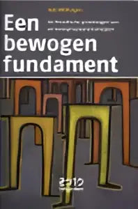 De cover van het boek een bewogen fundament van rob withagen toont een zwartwit geometrisch ontwerp over menselijke kinetiek