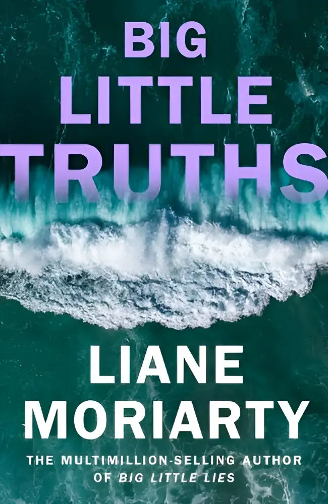 De boekcover van big little truths toont de titel in paarse letters met een achtergrond van brekende oceaangolven