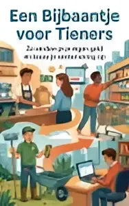 Een kleurrijke geïllustreerde kinderboekcover voor jonge lezers over bijbaantjes en werkervaring opbouwen