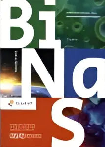 De productafbeelding toont een binas met kleurrijke, gedurfde typografie op een donkere achtergrond voor biologie algemeen