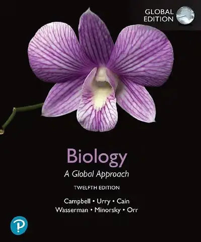 Biology a global approach product with purple orchid flower featuring delicate striped petals and pale center on cover