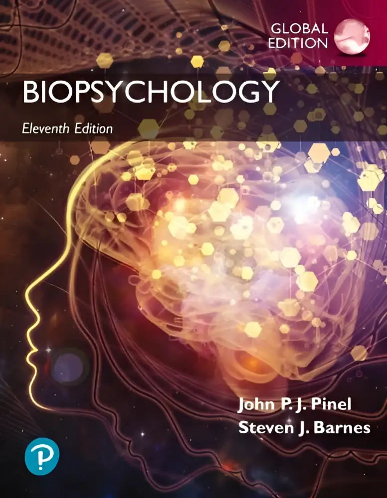 De kaft van het biopsychology leerboek elfde editie global edition door john pinel over het veld biopsychologie